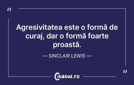 Agresivitatea este o formă de curaj, da... Agresivitatea este o formă de curaj, da...