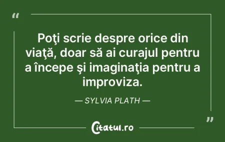 Poţi scrie despre orice din viaţă, do... Poţi scrie despre orice din viaţă, do...