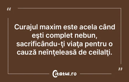Curajul maxim este acela când eşti com... Curajul maxim este acela când eşti com...