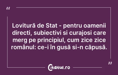 Lovitură de Stat - pentru oamenii direc... Lovitură de Stat - pentru oamenii direc...