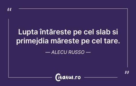 Lupta întărește pe cel slab și prime... Lupta întărește pe cel slab și prime...