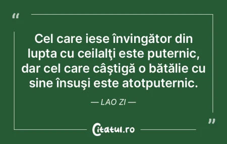 Cel care iese învingător din lupta cu ... Cel care iese învingător din lupta cu ...