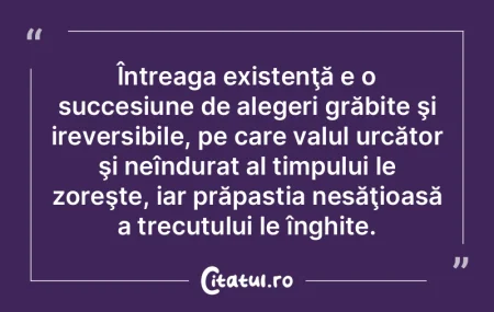 Întreaga existenţă e o succesiune de ... Întreaga existenţă e o succesiune de ...