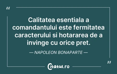 Calitatea esentiala a comandantului este... Calitatea esentiala a comandantului este...