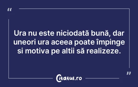 Ura nu este niciodată bună, dar uneori...