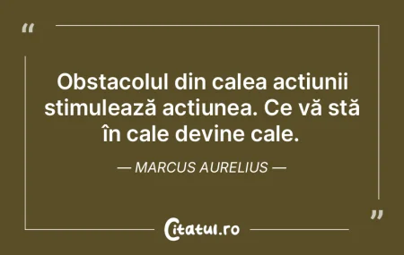 Obstacolul din calea acțiunii stimuleaz...