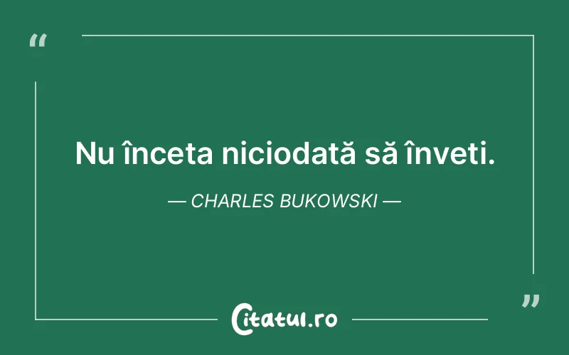 Citat Charles Bukowski - citate motivationale