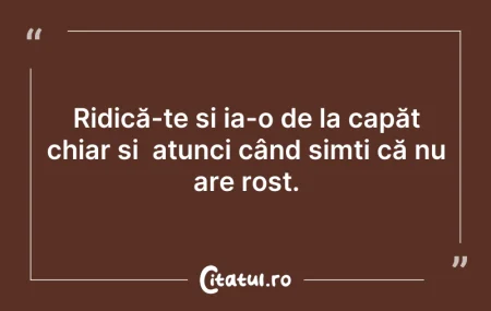 Ridică-te si ia-o de la capăt chiar și ... Citeste si: Ridică-te si ia-o de la capăt chiar și ...