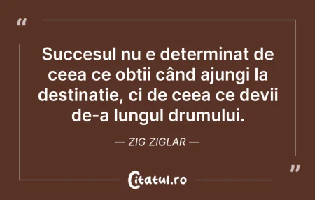 Citeste si: Succesul nu e determinat de ceea ce obți...