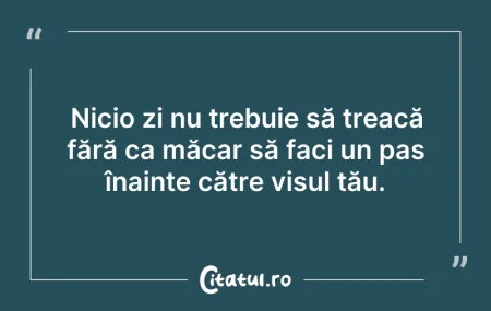 Nicio zi nu trebuie să treacă fără c...