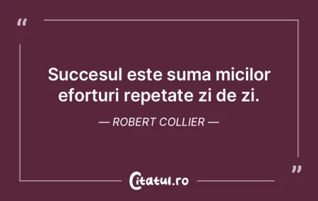 Succesul este suma micilor eforturi repe... Succesul este suma micilor eforturi repe...
