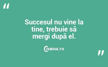 Succesul nu vine la tine, trebuie să me... Succesul nu vine la tine, trebuie să me...