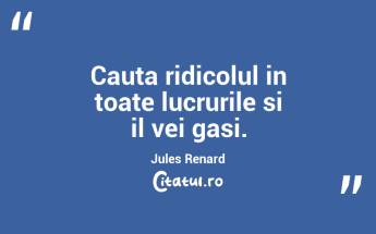 Cauta ridicolul in toate lucrurile si il vei gasi. Jules Renard...
