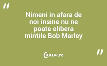 Nimeni in afara de noi insine nu ne poate elibera mintile Bob Marley...