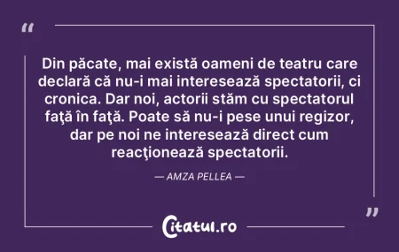 Nu cred în imoralitatea individului şi...