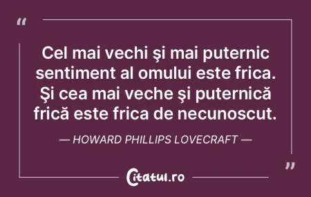 Frica reprezintă cea mai gravă slăbic... Frica reprezintă cea mai gravă slăbic...