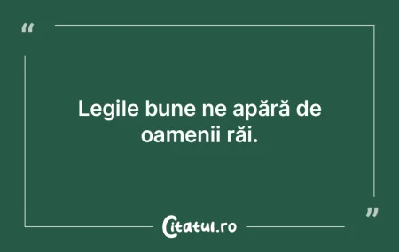 Pentru a înfrâna trebuie legi. Dar tre...
