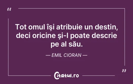 Fiecare individ își construiește prop...