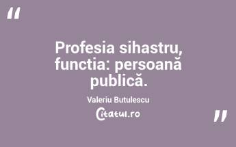 Profesia sihastru, funcția: persoană publică. Valeriu Butulescu...