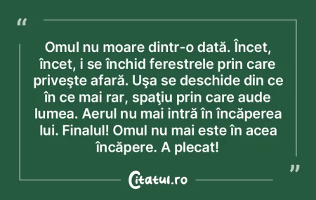 Universului şi omului nu li se pot desc...