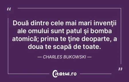 Cele două cele mai mari invenţii ale o... Cele două cele mai mari invenţii ale o...