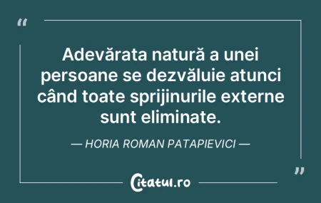 Esenţa unei personalităţi închegate ...