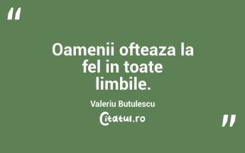 Oamenii ofteaza la fel in toate limbile. Valeriu Butulescu...