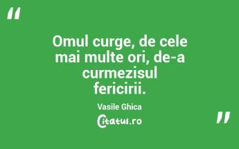 Omul curge, de cele mai multe ori, de-a curmezisul fericirii. Vasile Ghica...