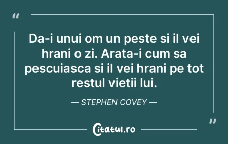 Da-i unui om un peste si il vei hrani o ...