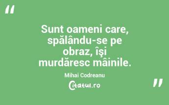Sunt oameni care, spălându-se pe obraz, îşi murdăresc mâinile. Mihai Codreanu...
