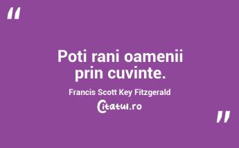 Poti rani oamenii prin cuvinte. Francis Scott Key Fitzgerald...