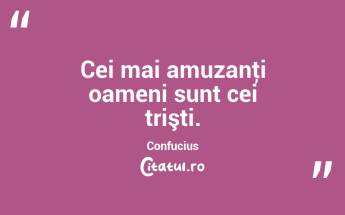 Cei mai amuzanţi oameni sunt cei trişti. Confucius...
