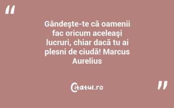 Gândeşte-te că oamenii fac oricum aceleaşi lucruri, chiar dacă tu ai plesni de ciudă! Marcus Aurelius...