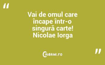 Vai de omul care încape într-o singură carte! Nicolae Iorga...