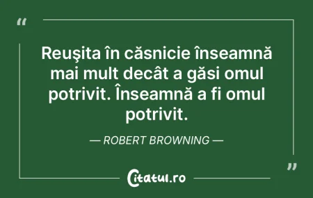 Reuşita în căsnicie înseamnă mai mu...
