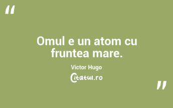Omul e un atom cu fruntea mare. Victor Hugo...