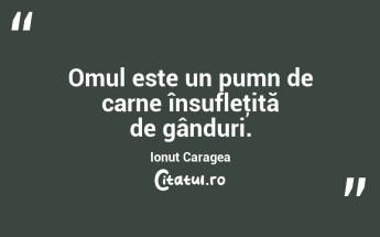 Omul este un pumn de carne însufleţită de gânduri. Ionuț Caragea...
