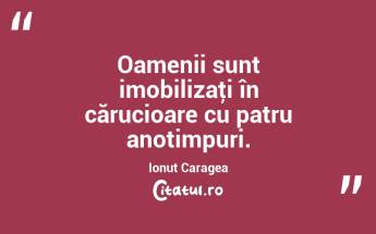 Oamenii sunt imobilizaţi în cărucioare cu patru anotimpuri. Ionuț Caragea...