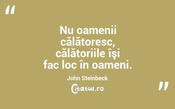 Nu oamenii călătoresc, călătoriile îşi fac loc în oameni. John Steinbeck...