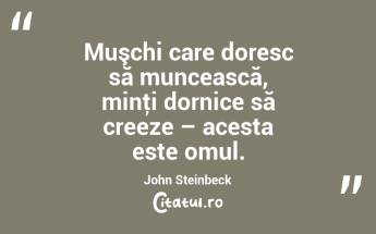 Muşchi care doresc să muncească, minţi dornice să creeze – acesta este omul. John Steinbeck...