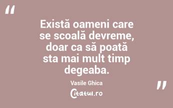 Există oameni care se scoală devreme, doar ca să poată sta mai mult timp degeaba. Vasile Ghica...