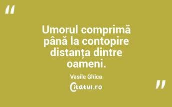 Umorul comprimă până la contopire distanţa dintre oameni. Vasile Ghica...