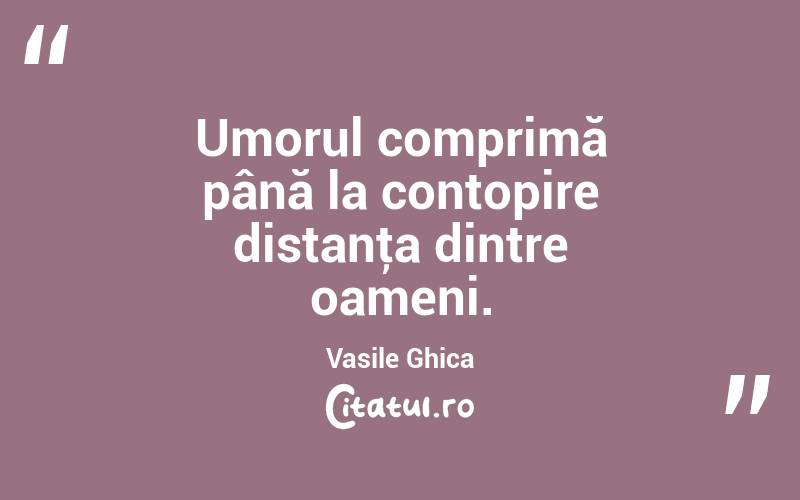 Umorul comprimă până la contopire distanţa dintre oameni. Vasile Ghica
