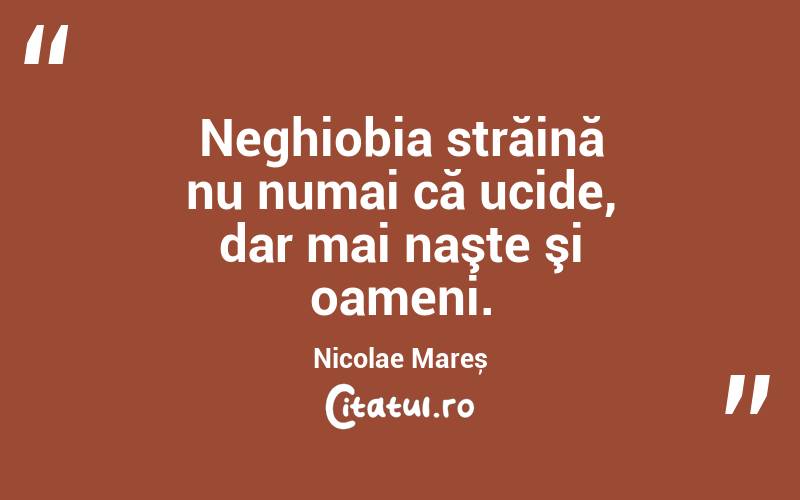 Neghiobia străină nu numai că ucide, dar mai naşte şi oameni. Nicolae Mareș