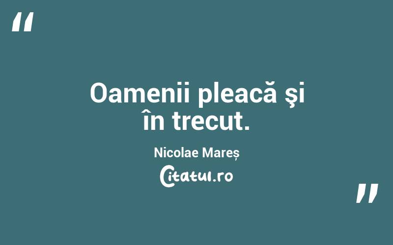 Oamenii pleacă şi în trecut. Nicolae Mareș
