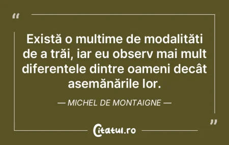 A trăi cu adevărat este o experiență...