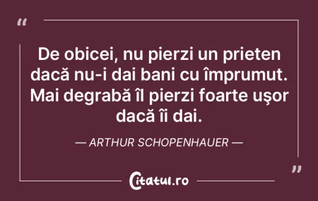 De obicei, nu pierzi un prieten dacă nu...