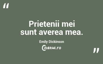 Prietenii mei sunt averea mea. Emily Dickinson...