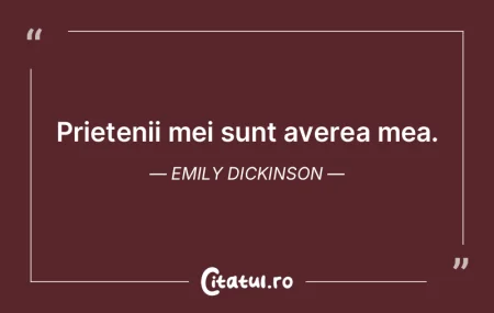 Prietenii mei sunt averea mea. Emily Dic...