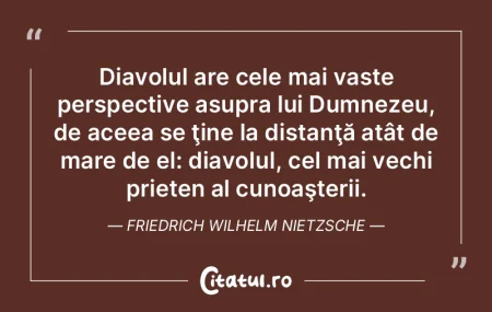 Diavolul are cele mai vaste perspective ... Diavolul are cele mai vaste perspective ...